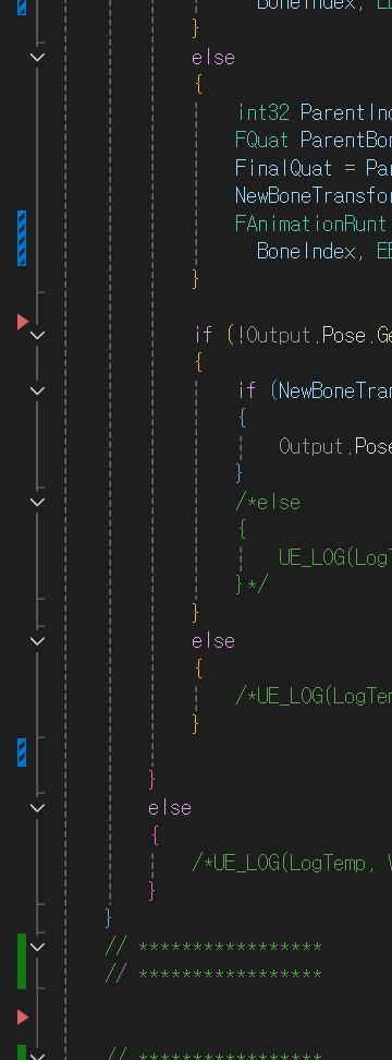 적용 후 중괄호 쌍이 색상으로 구분되는 모습